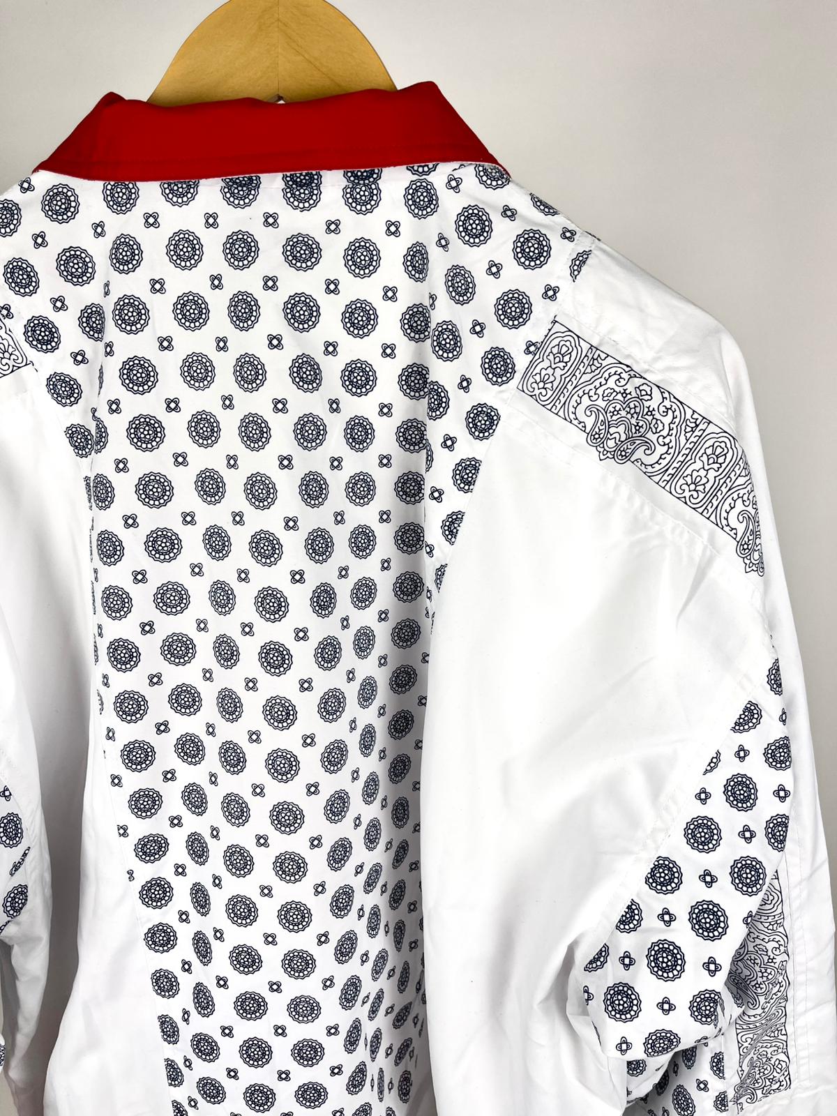 Giacca sportiva vintage Fila anni ’90 fantasia bandana bianco/rosso