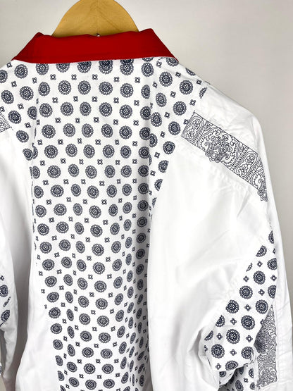 Giacca sportiva vintage Fila anni ’90 fantasia bandana bianco/rosso