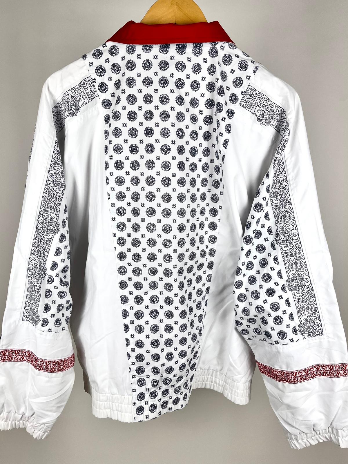 Giacca sportiva vintage Fila anni ’90 fantasia bandana bianco/rosso