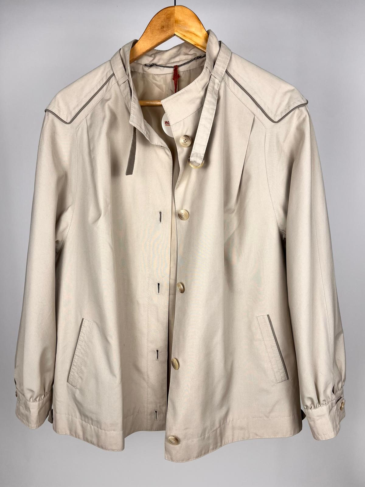 Giacca Corta Vintage Beige anni ’90 stile Minimal con Collo Alto