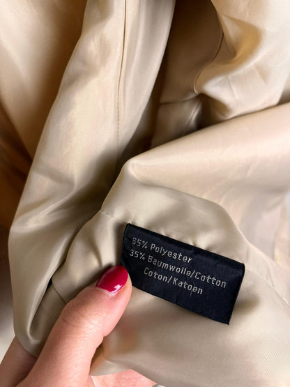 Giacca Corta Vintage Beige anni ’90 stile Minimal con Collo Alto