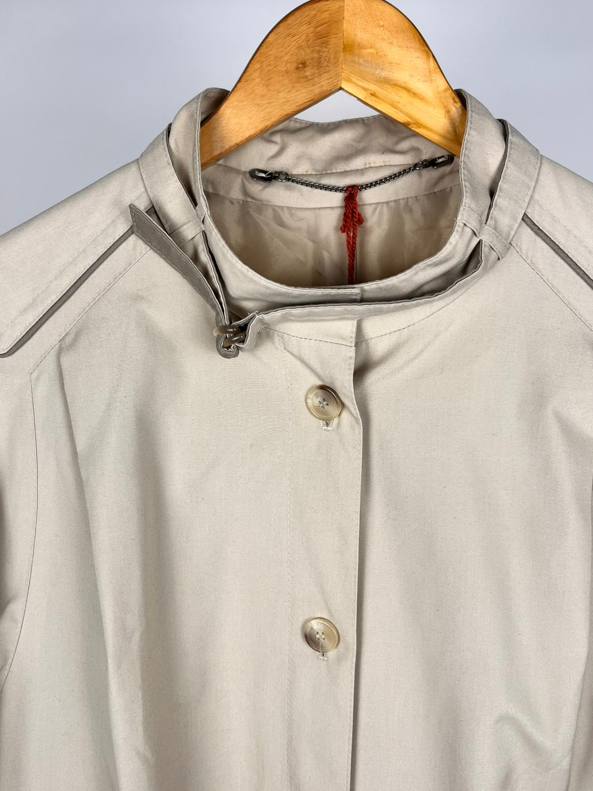 Giacca Corta Vintage Beige anni ’90 stile Minimal con Collo Alto