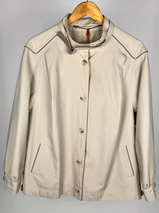 Giacca Corta Vintage Beige anni ’90 stile Minimal con Collo Alto