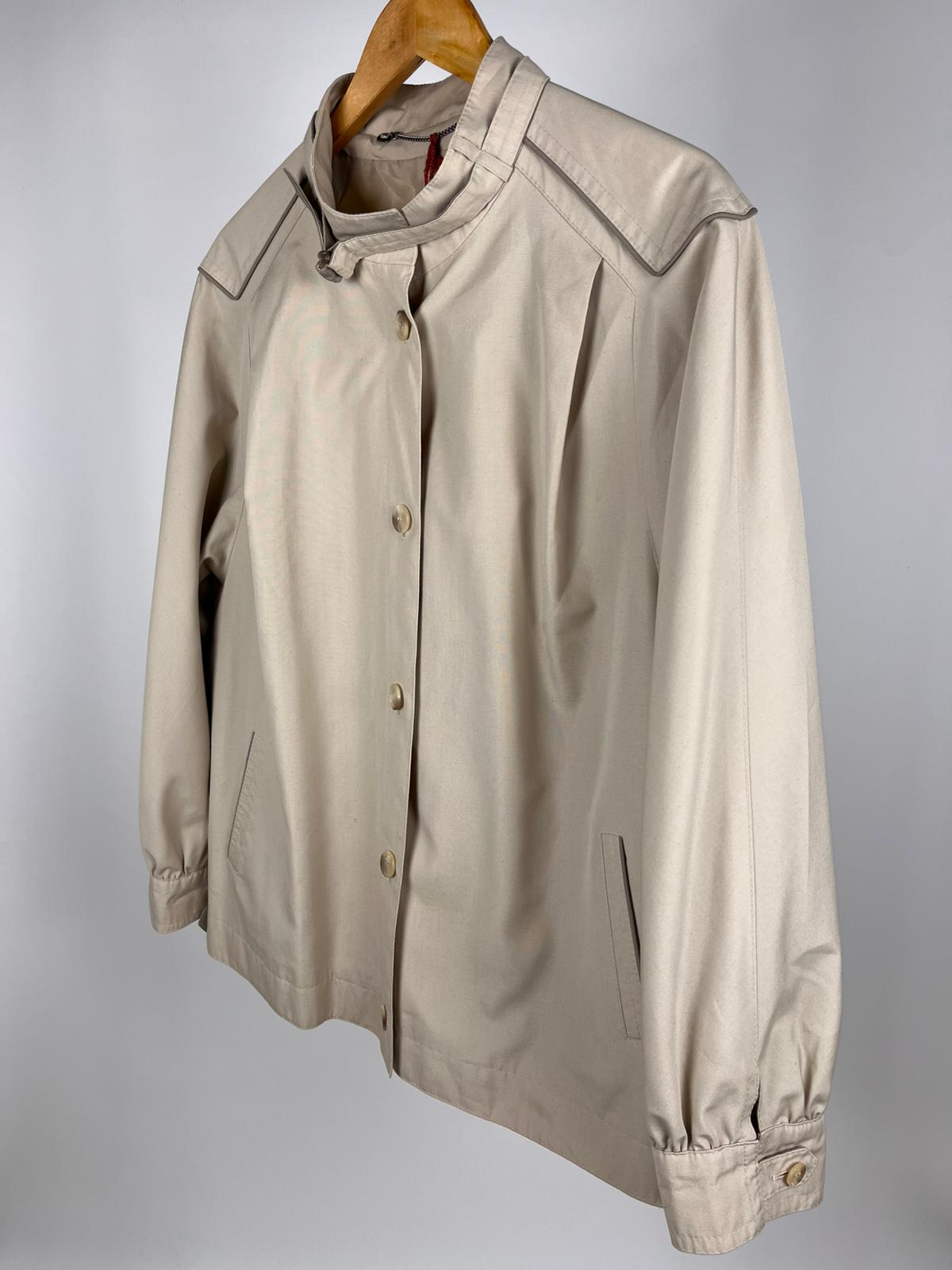 Giacca Corta Vintage Beige anni ’90 stile Minimal con Collo Alto