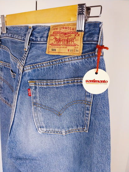 Jeans Vintage Levi’s 501 Donna Anni ’90 Lavaggio Chiaro