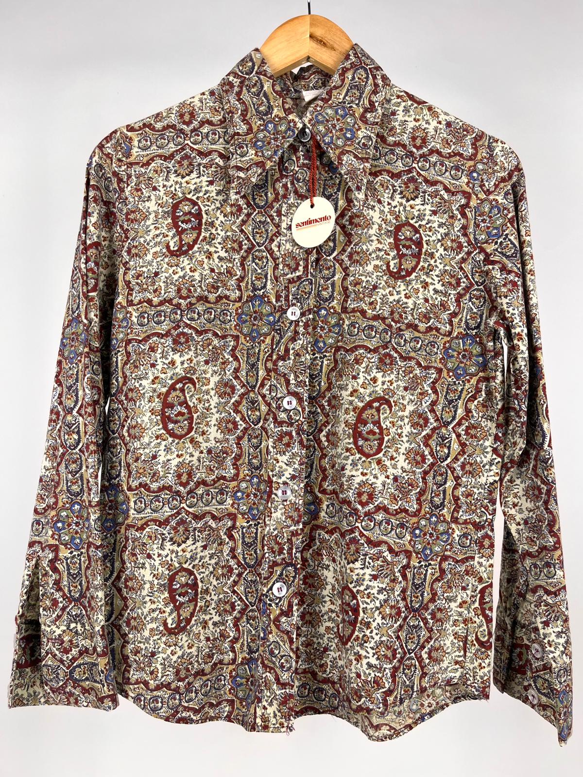 Camicia Fantasia Vintage Paisley in Cotone Anni ’70