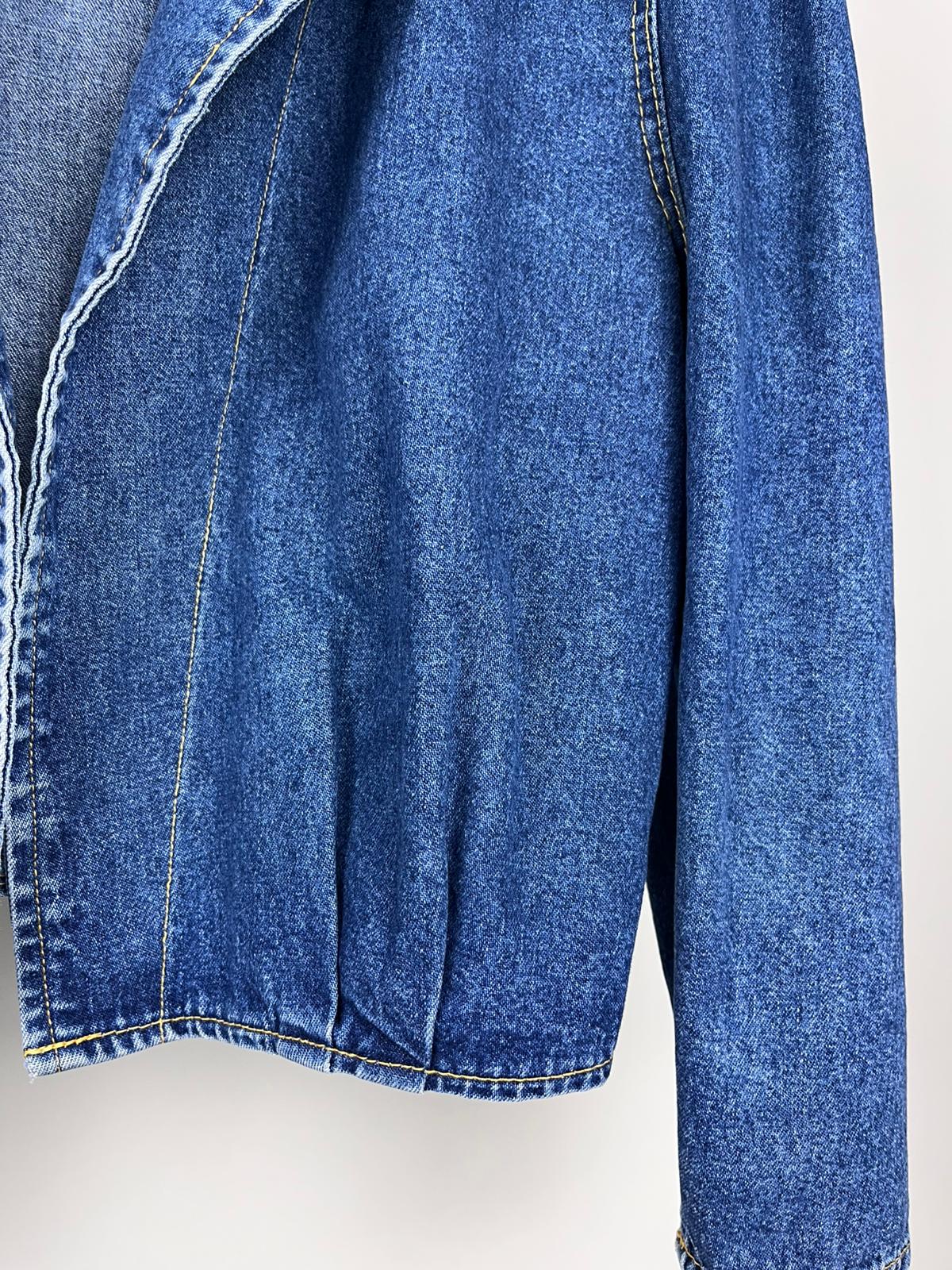 Giacca denim vintage crop anni ’90 stile blazer