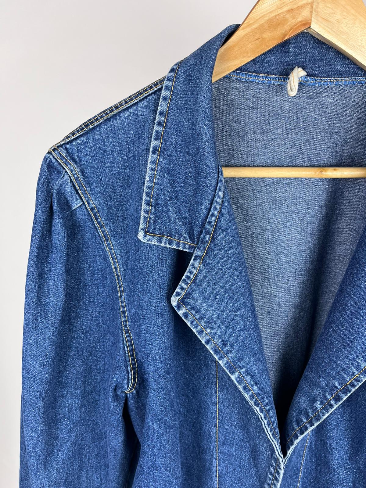 Giacca denim vintage crop anni ’90 stile blazer