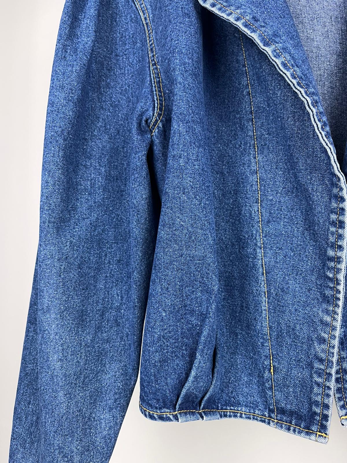 Giacca denim vintage crop anni ’90 stile blazer