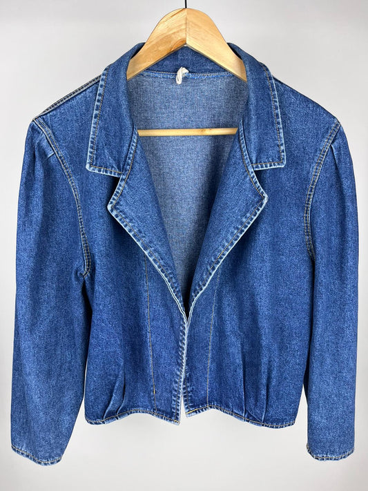 Giacca denim vintage crop anni ’90 stile blazer