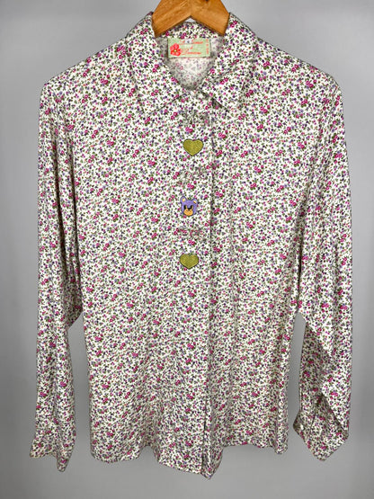 Camicia vintage floreale Made in Italy in cotone anni ’90