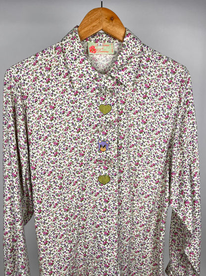 Camicia vintage floreale Made in Italy in cotone anni ’90