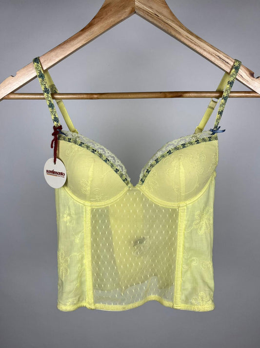 Corsetto lingerie SiSi vintage giallo pastello anni 2000