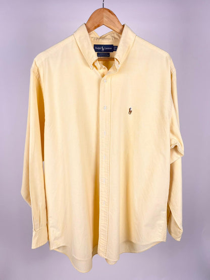 Camicia Uomo Ralph Lauren Yarmouth Oxford Giallo Pastello in 100% Cotton