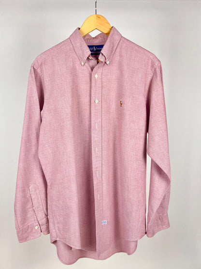 Camicia Ralph Lauren Vintage Rosa Melange Cotone Button-Down | Taglia L/XL
