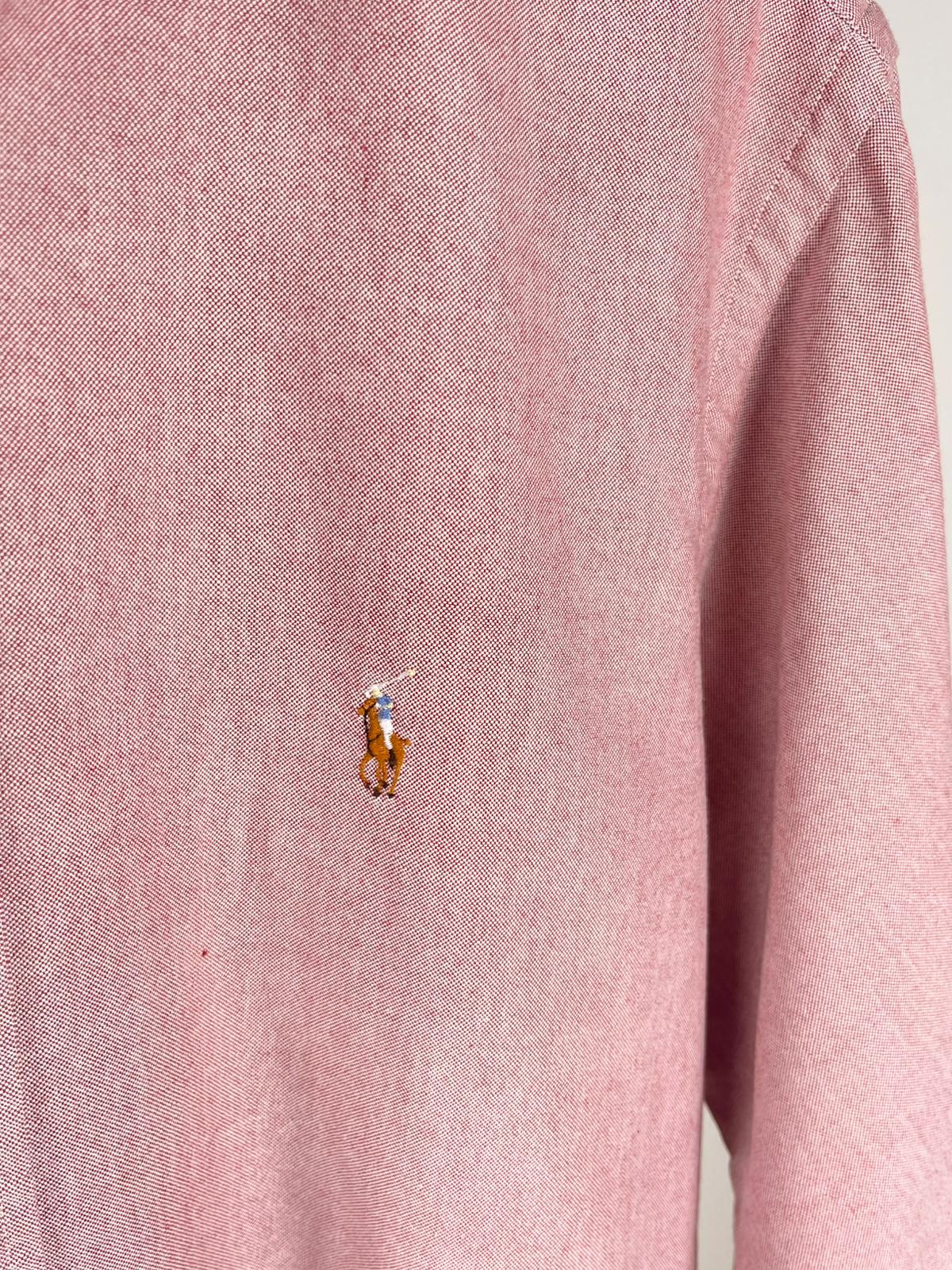 Camicia Ralph Lauren Vintage Rosa Melange Cotone Button-Down | Taglia L/XL