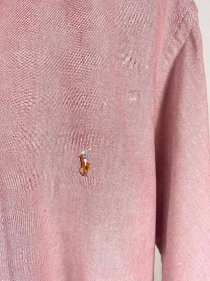 Camicia Ralph Lauren Vintage Rosa Melange Cotone Button-Down | Taglia L/XL