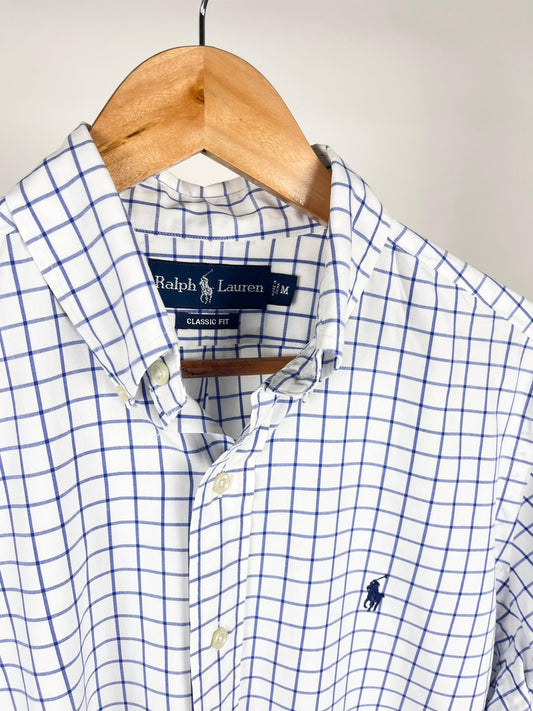 Camicia Ralph Lauren Vintage Classic Fit Quadri Blu Bianco Cotone | Taglia M