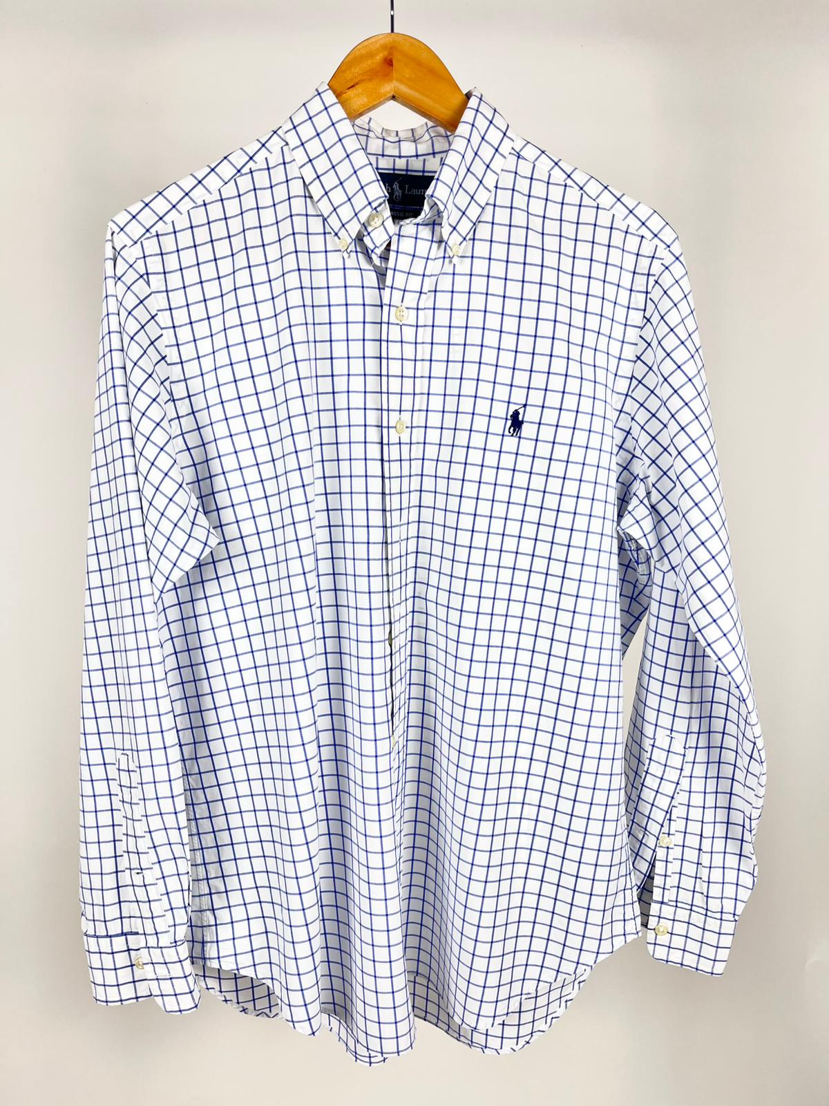 Camicia Ralph Lauren Vintage Classic Fit Quadri Blu Bianco Cotone | Taglia M