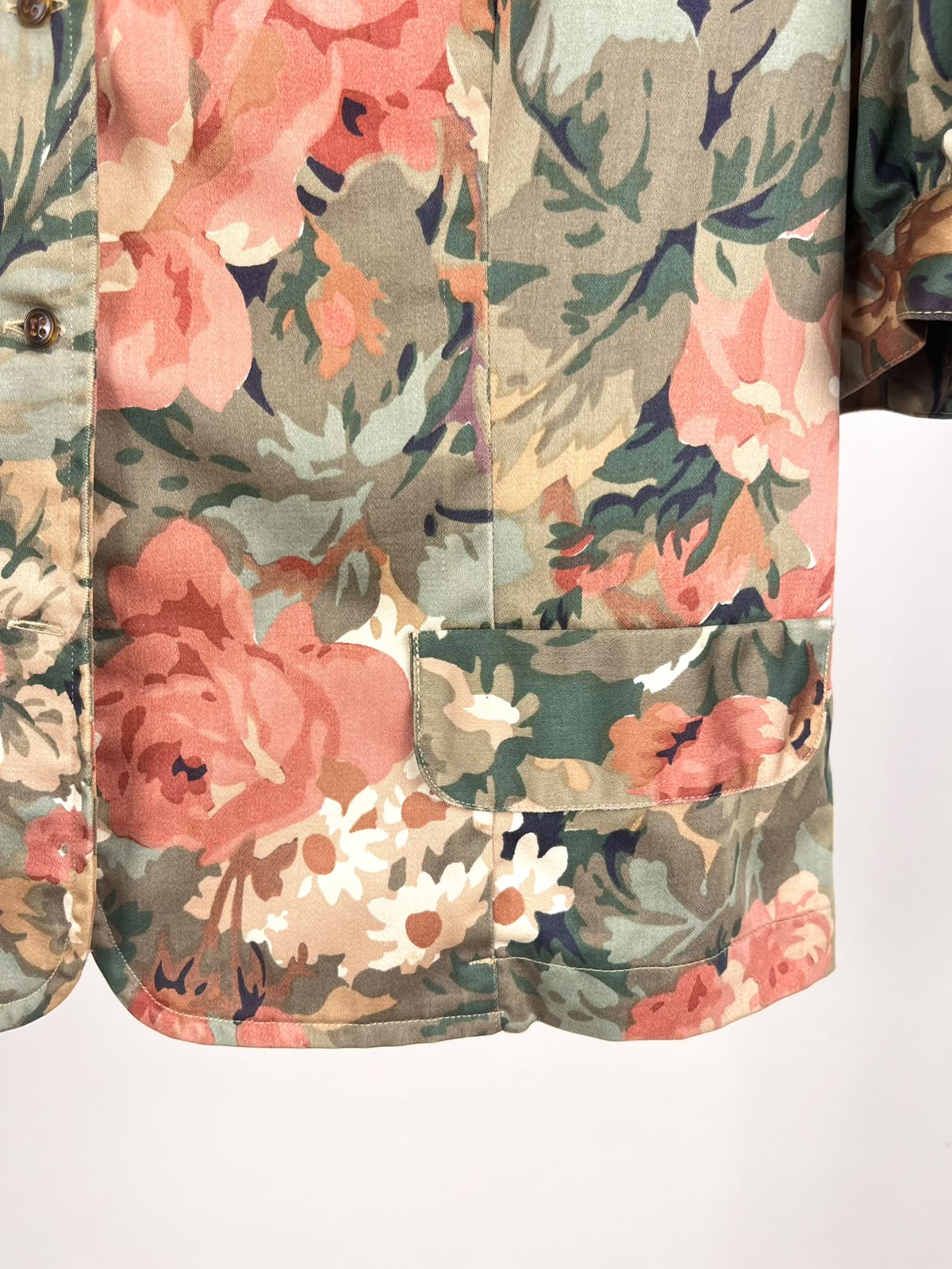 Giacca Vintage Rebecca Fantasia Floreale Donna – Leggera Estiva con Maniche Sbuffo