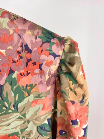 Giacca Vintage Rebecca Fantasia Floreale Donna – Leggera Estiva con Maniche Sbuffo