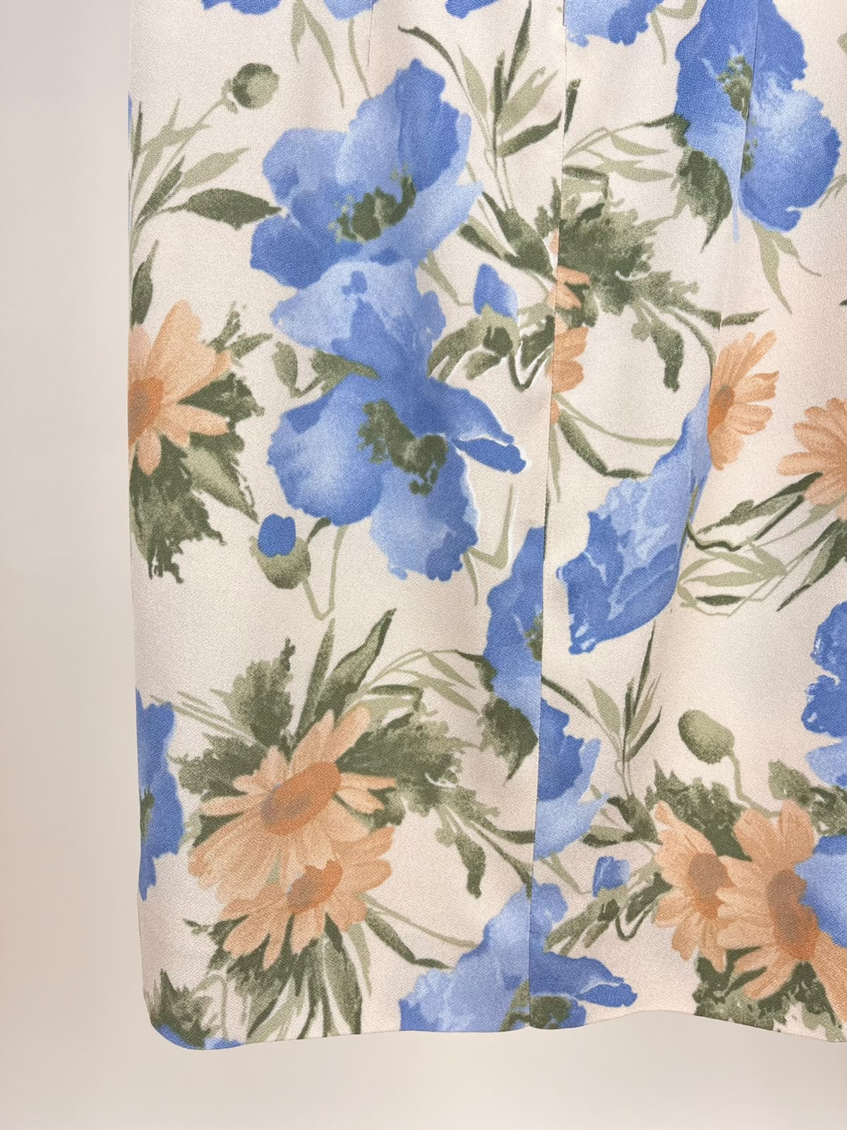Abito Vintage Donna Floreale Blu e Rosa – Smanicato con Fascia in Vita Anni '90