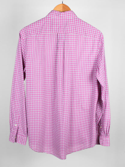 Camicia Vintage Ralph Lauren Quadretti Rosa, Bianco e Verde Chiaro – Taglia M