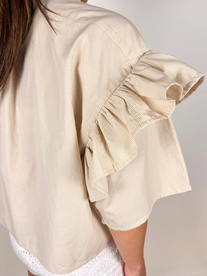 Camicia Vintage Ralph Lauren Reworked con Maniche Volant