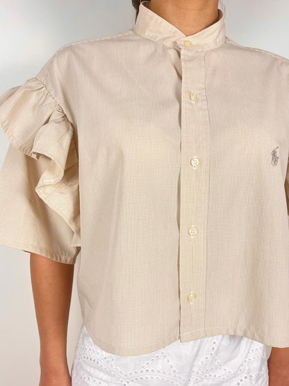 Camicia Vintage Ralph Lauren Reworked con Maniche Volant