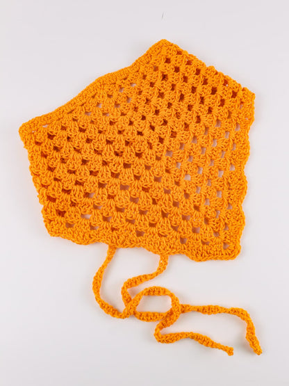 Bandana crochet handmade in cotone arancione