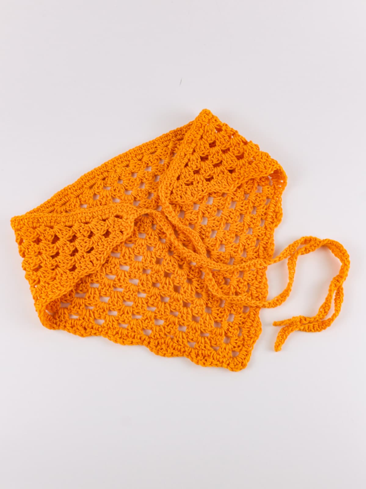 Bandana crochet handmade in cotone arancione