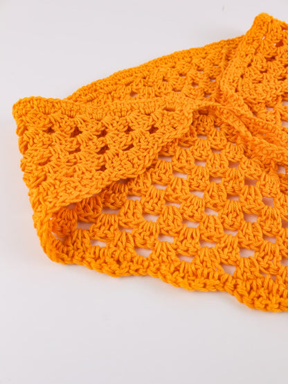 Bandana crochet handmade in cotone arancione