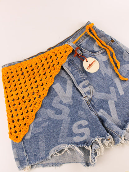 Bandana crochet handmade in cotone arancione