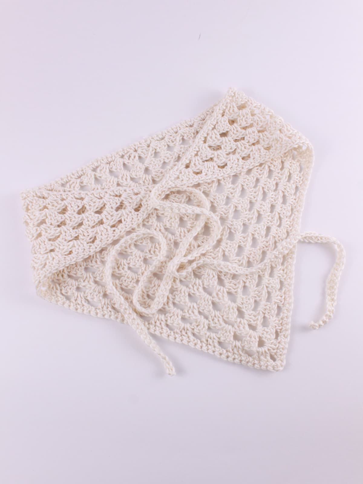 Bandana crochet handmade in cotone panna