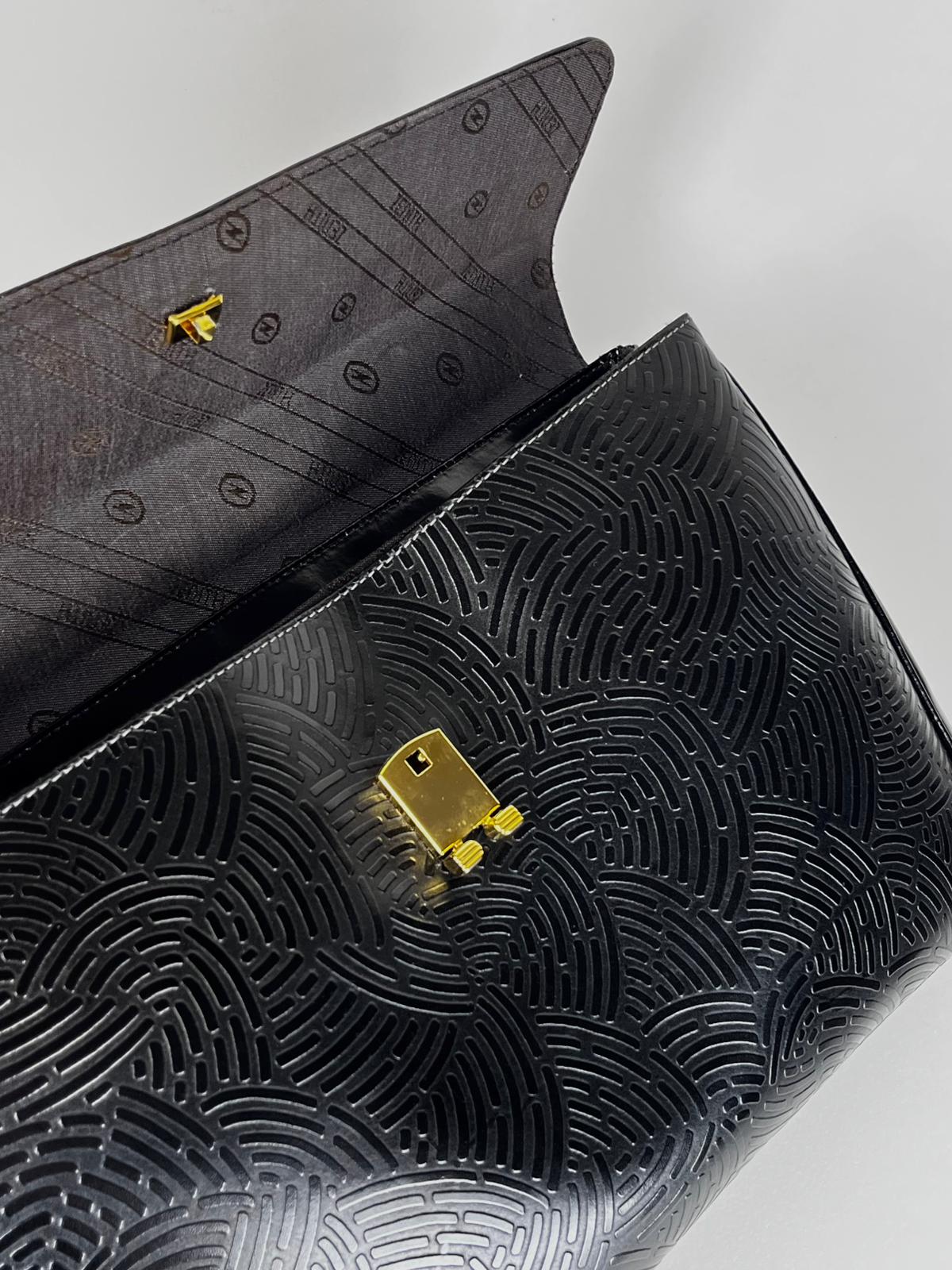 Borsa Vintage Zenith Made in Italy Nera – Elegante Top Handle con Tracolla Anni '80/'90