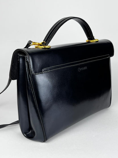 Borsa Vintage Zenith Made in Italy Nera – Elegante Top Handle con Tracolla Anni '80/'90