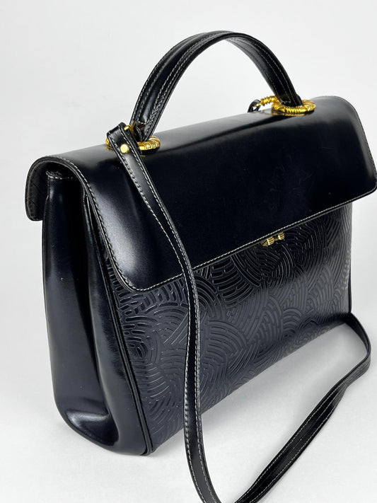 Borsa Vintage Zenith Made in Italy Nera – Elegante Top Handle con Tracolla Anni '80/'90
