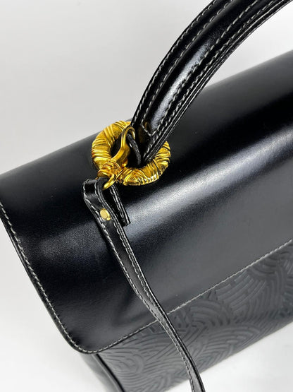Borsa Vintage Zenith Made in Italy Nera – Elegante Top Handle con Tracolla Anni '80/'90