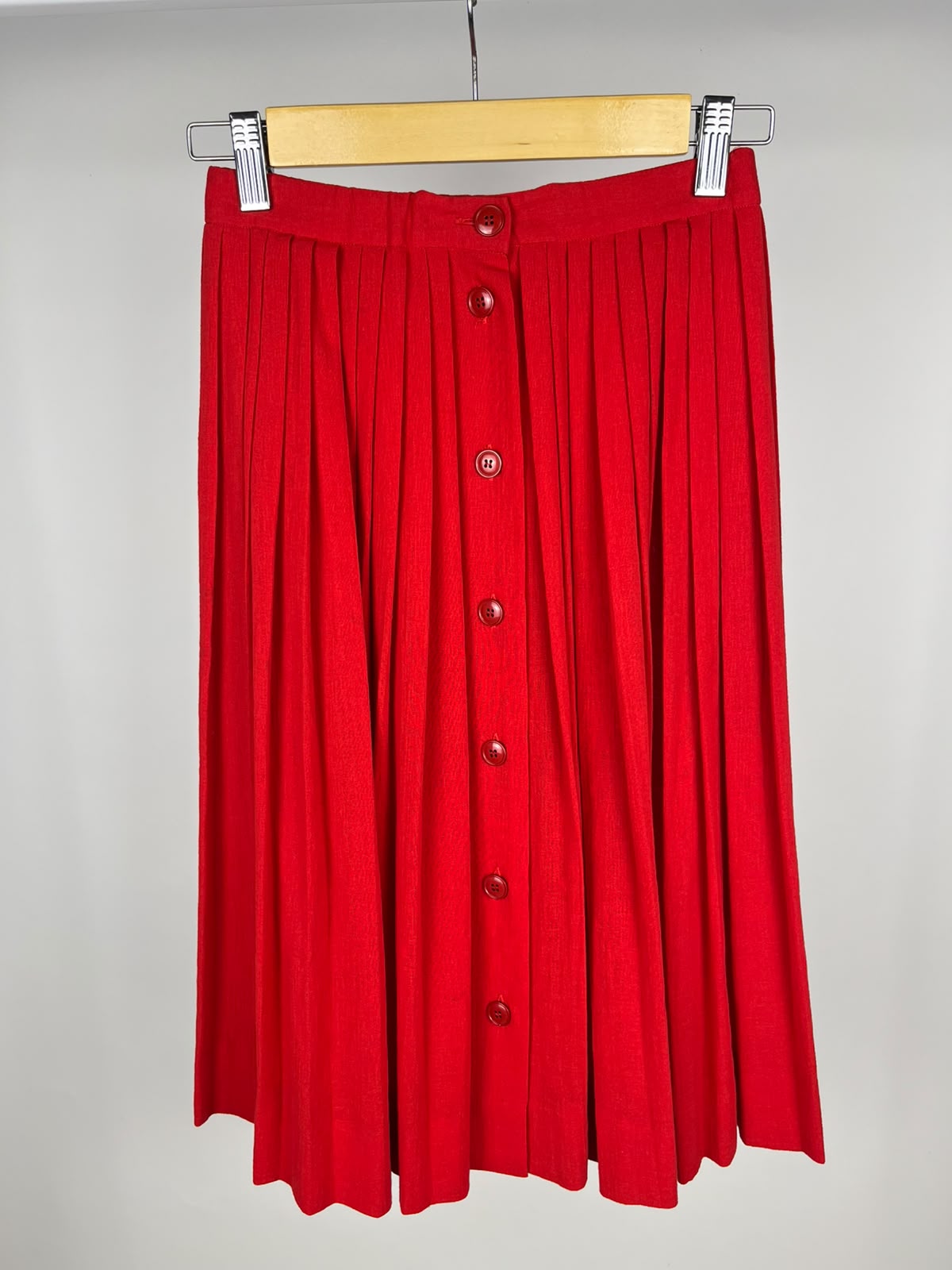 Gonna Vintage Cacharel Anni '90 100% Cotone Rossa Plissettata