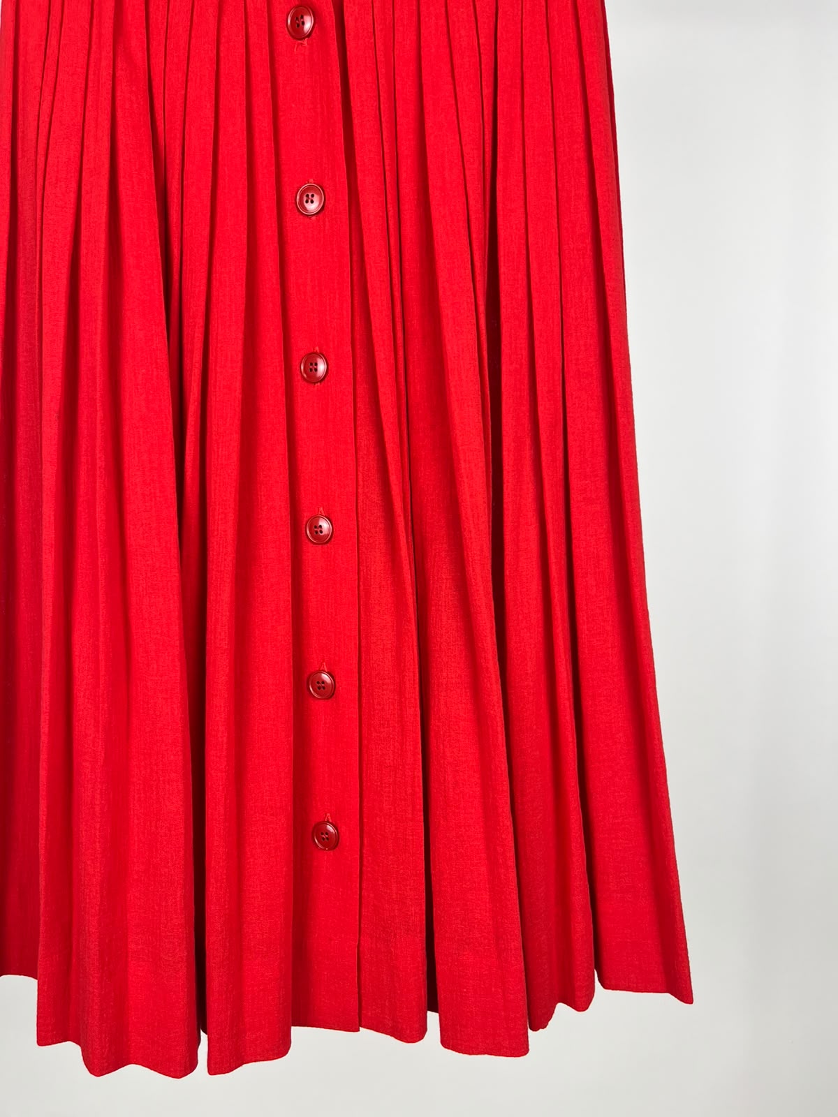 Gonna Vintage Cacharel Anni '90 100% Cotone Rossa Plissettata