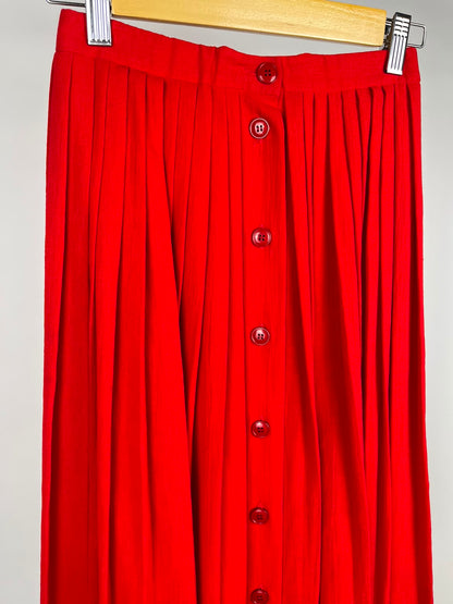 Gonna Vintage Cacharel Anni '90 100% Cotone Rossa Plissettata