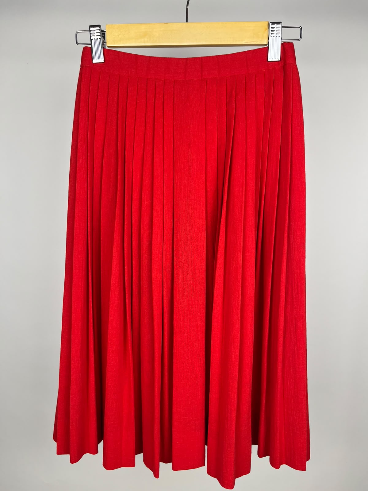 Gonna Vintage Cacharel Anni '90 100% Cotone Rossa Plissettata