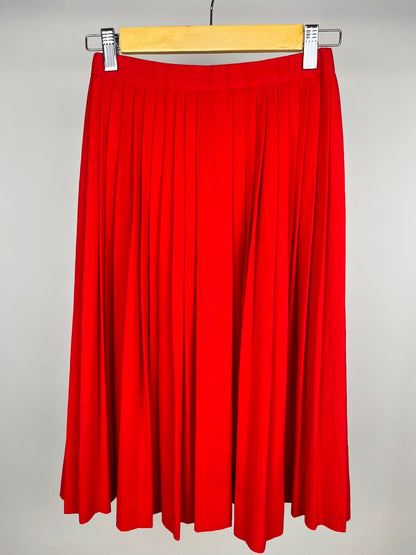 Gonna Vintage Cacharel Anni '90 100% Cotone Rossa Plissettata