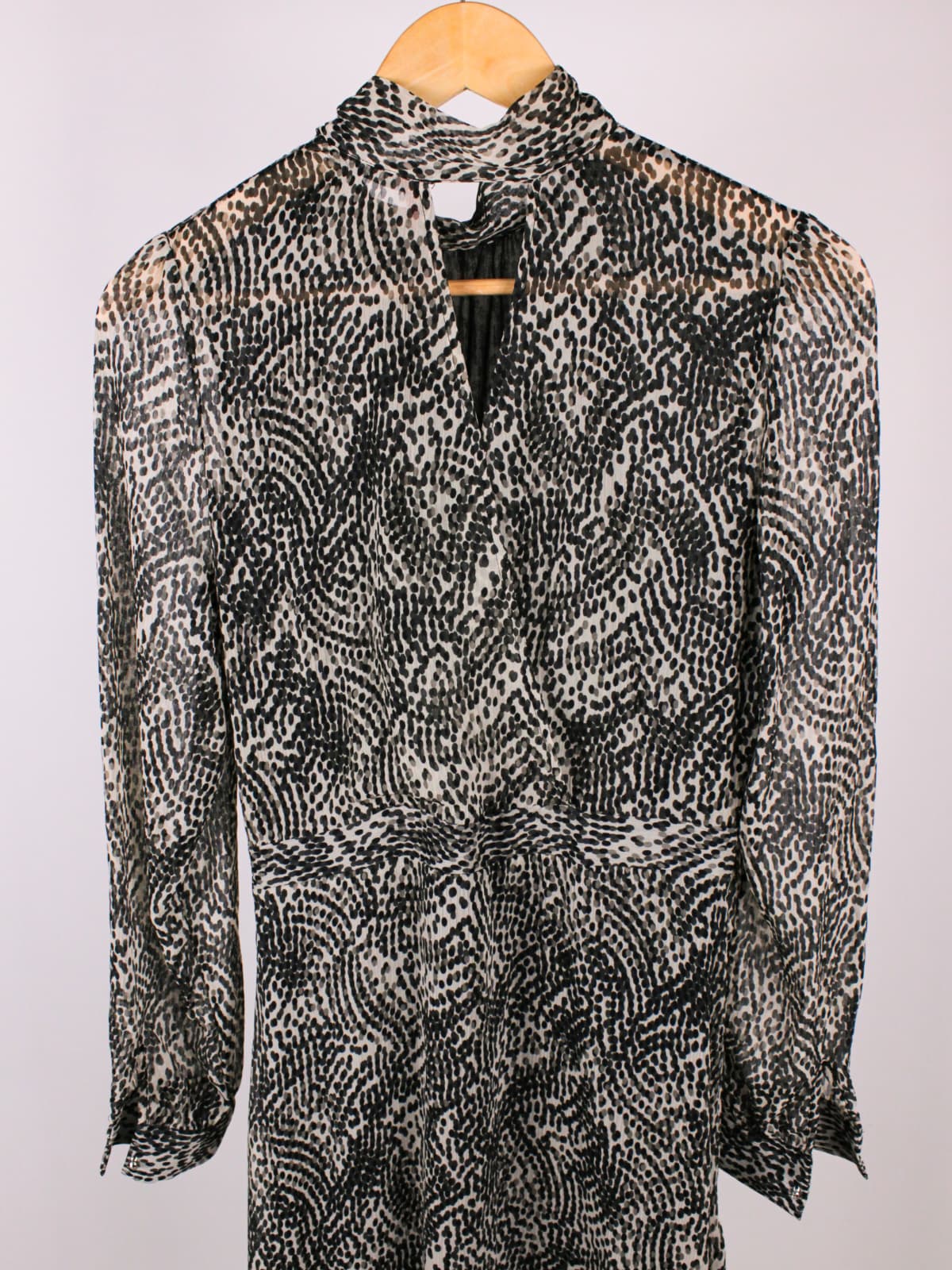 Abito vintage Motivi Made in Italy con foulard al collo – stampa astratta – anni 2000