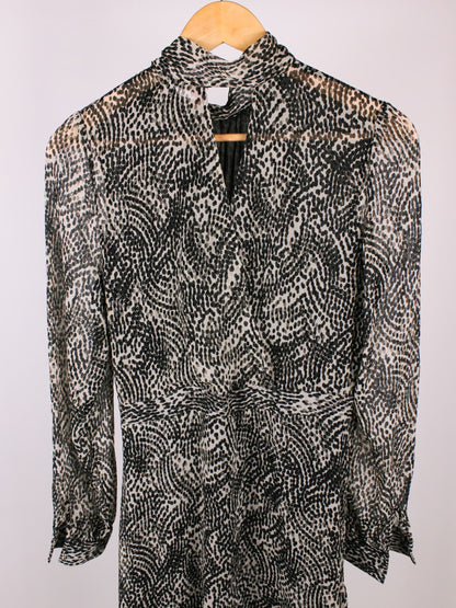 Abito vintage Motivi Made in Italy con foulard al collo – stampa astratta – anni 2000