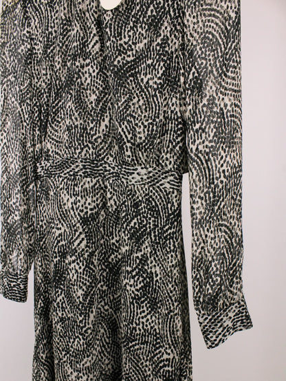 Abito vintage Motivi Made in Italy con foulard al collo – stampa astratta – anni 2000