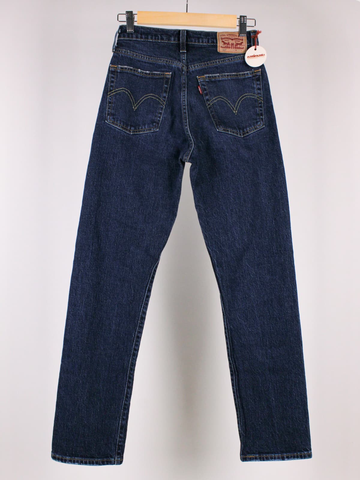 Levi's 501 Donna Jeans Denim Blu Scuro Gamba Dritta