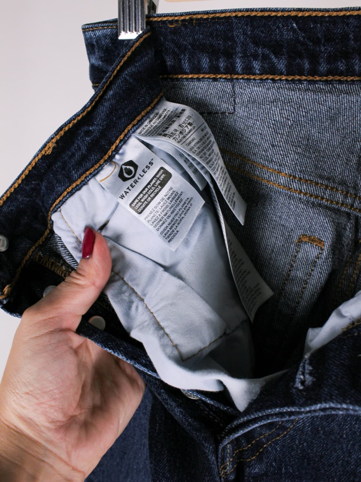 Levi's 501 Donna Jeans Denim Blu Scuro Gamba Dritta