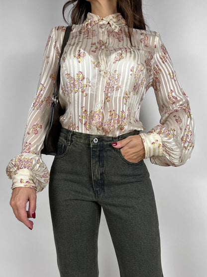 Camicetta Vintage Sportmax Pura Seta Made in Italy Anni '90