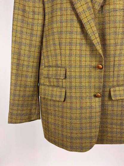 Blazer Vintage in Pura Lana a Quadri Tartan – Anni '80